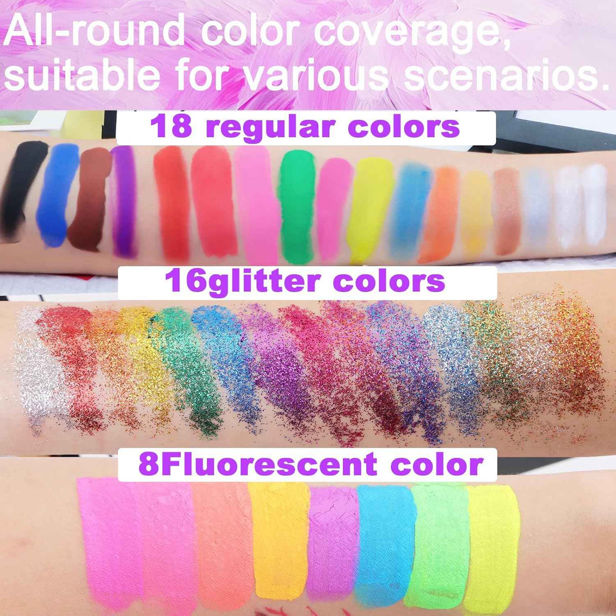 42 Color Face Painting Kit for Kids Water-Based