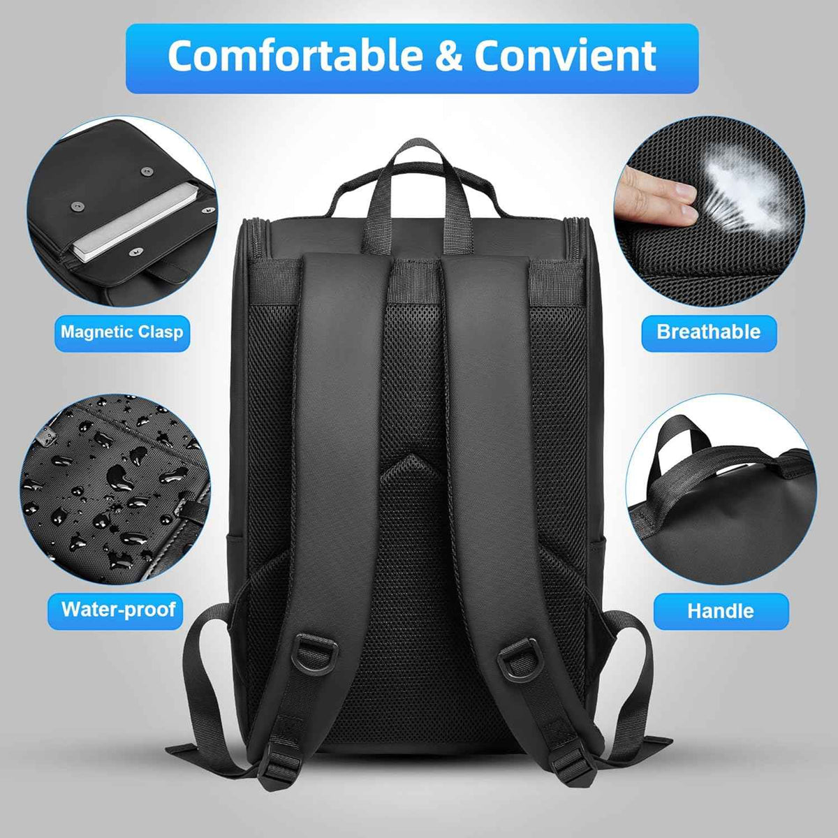EURCOOL Vintage Laptop Backpack 15.6 INCH