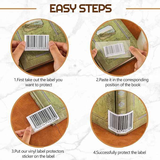 500 etiquetas protectoras adhesivas transparentes impermeables de 52 x 103 mm
