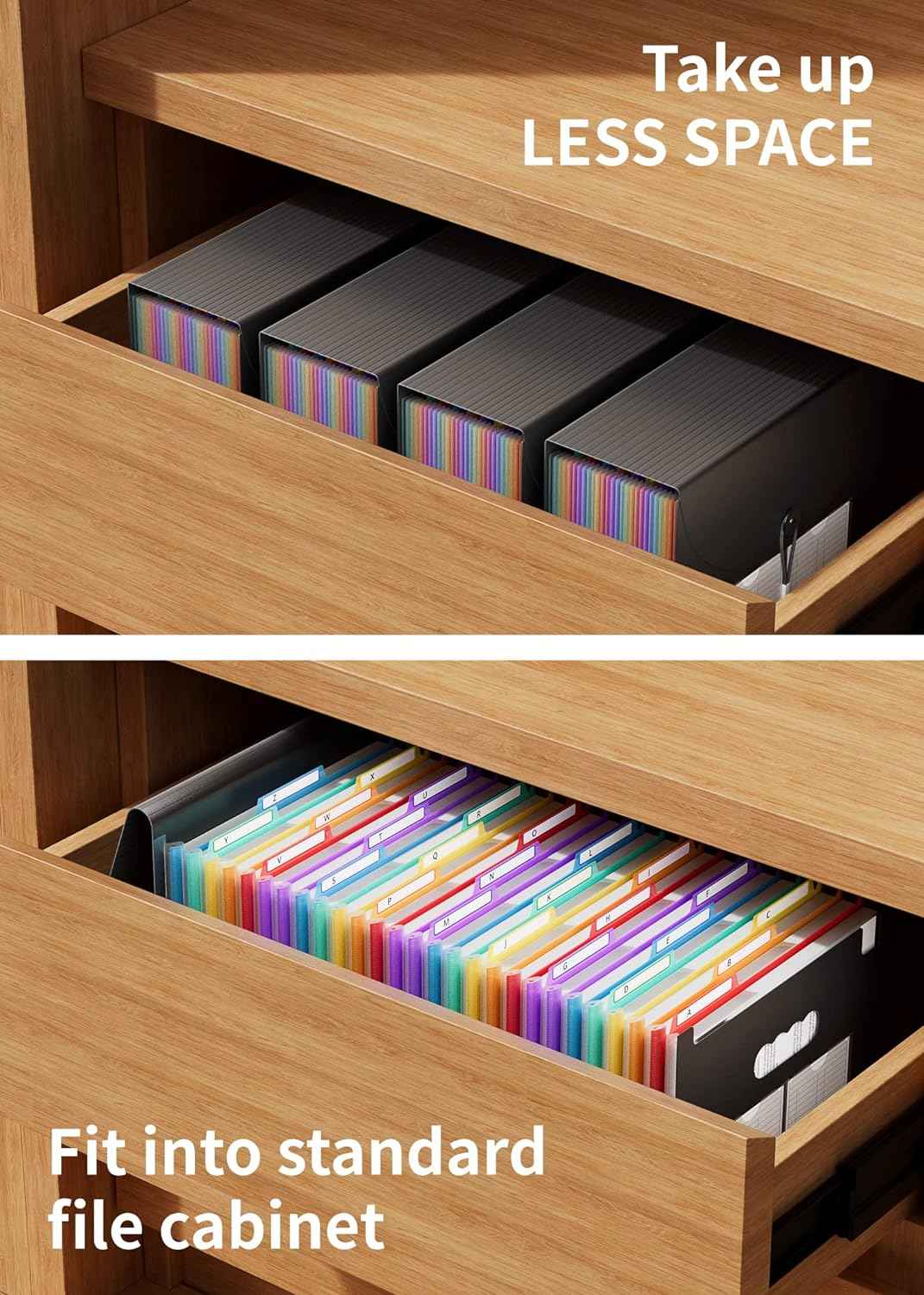 Erweiterbarer Aktenordner mit 26 Fächern im A4-Format