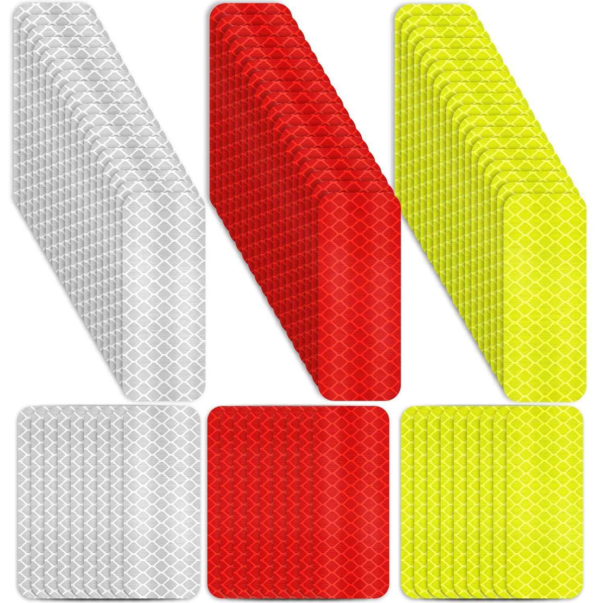 60 pegatinas de cinta reflectante de seguridad de advertencia de 3 x 8 cm