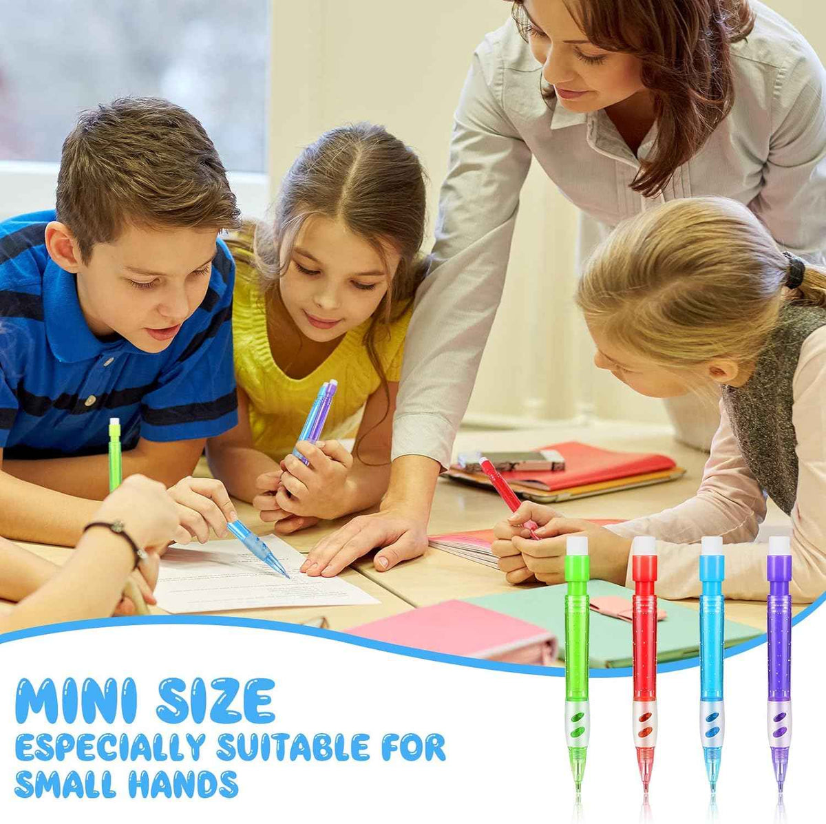 16 mini porte-mines 0,7 mm avec gomme