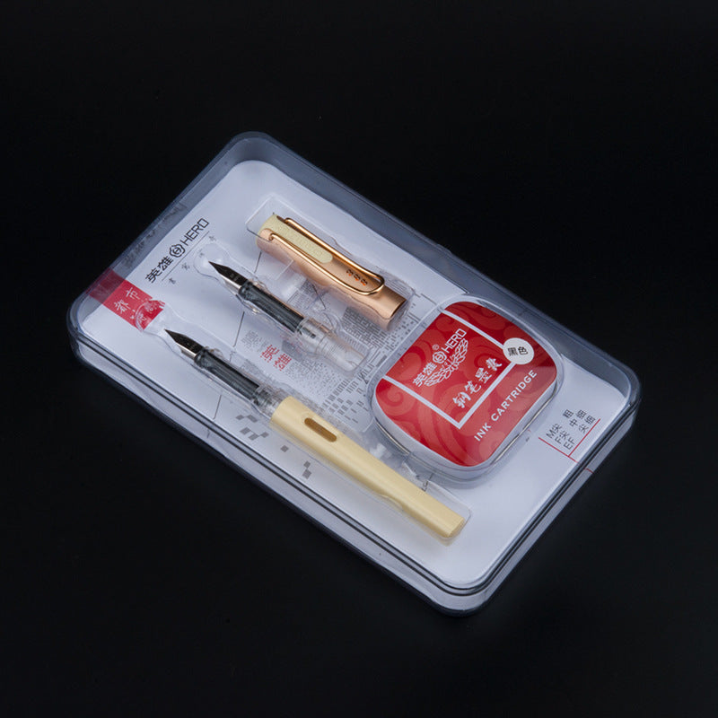 Hero 368 EF + F Urban Fashion Fountain Pen Set Yellow
