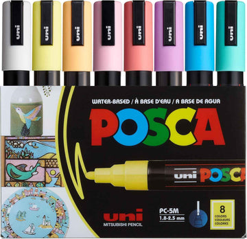 Uni Posca Paint Marker PC-5M - Medium Point - 8 Soft Colors