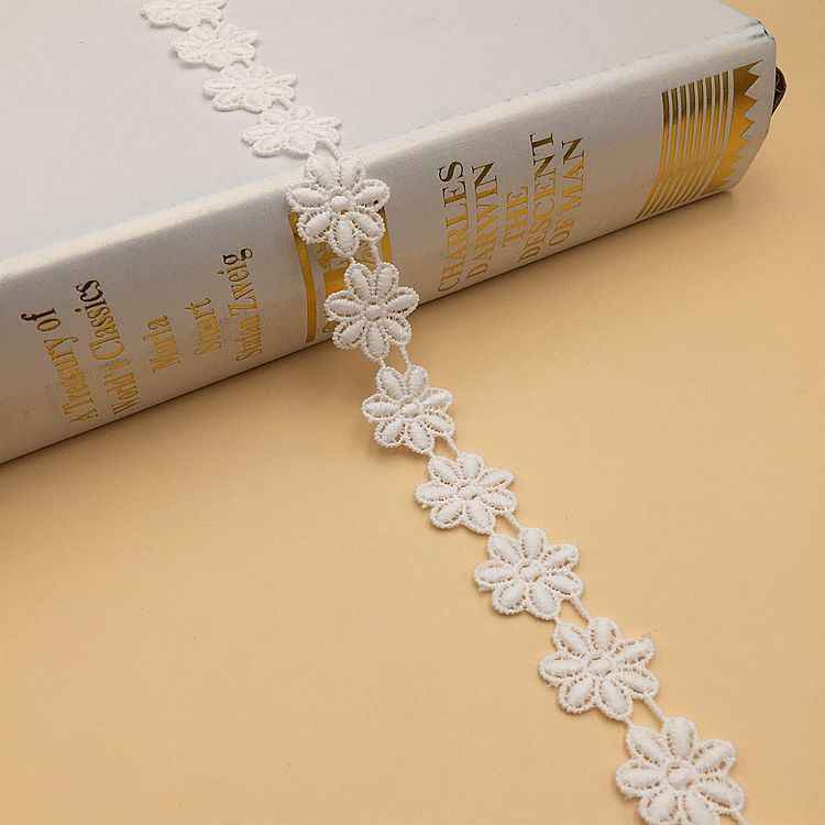 1.5-2.5cm Milk Silk Embroidered Lace Trim for Women’s Fashion 10 Yards White 2