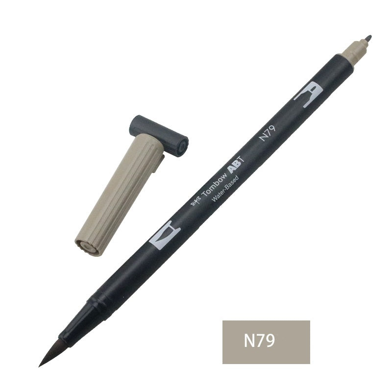 Tombow Dual Brush Pen,Grayscale,1-Pack,Brush and Fine Tip Marker N79