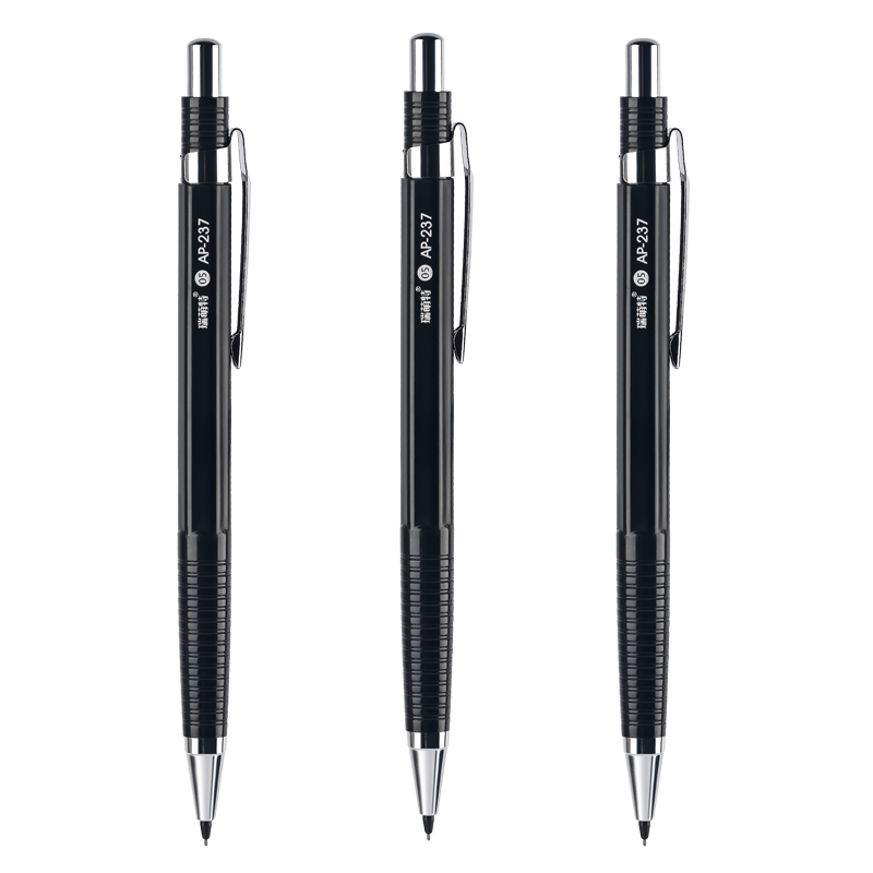 REMSONG AP-237 Porte-mines automatique - 0,5 mm - Noir - Paquet de 3