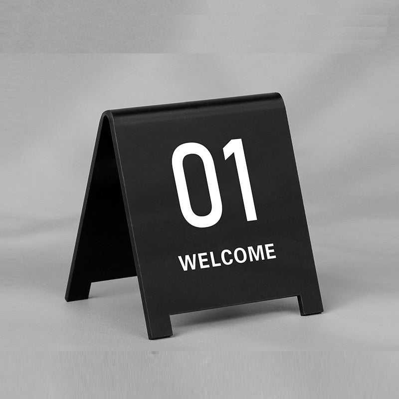 Acrylic V-Shape Table Number Cards | Double-Sided Stand | Numbers 01–99 | Set of 5 Black