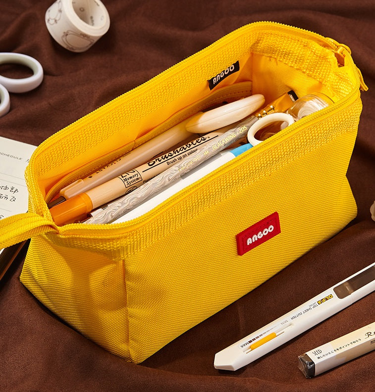 Angoo Canvas Pencil Case Stationery Organizer – Holds 40+ Pens