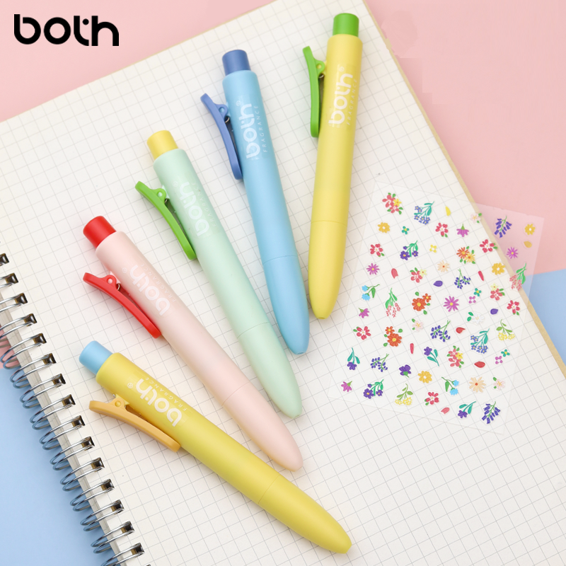 BOTH Fruit Color 0.5mm Click Gel Pens Mini Pocket 5-Pack