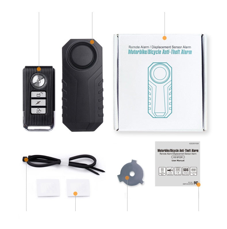 Wireless Remote Control Bicycle Vibration Alarm | 113dB Loud Anti-Theft Security Alert