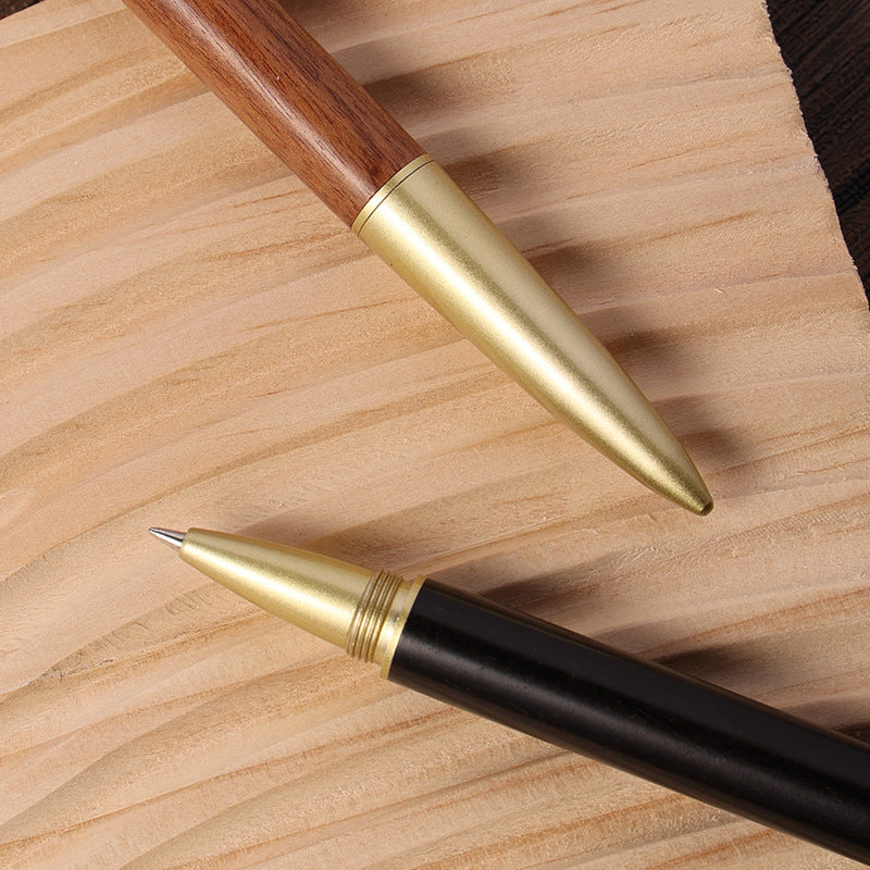Brass Chinese Zodiac Lucky Sandalwood Gel Pen | 0.5mm Black Ink | Set of 12