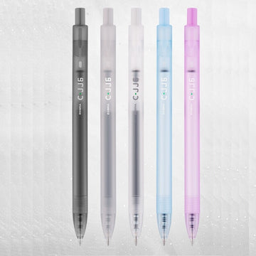 ZEBRA JJ6 Frosted Limited Edition Gel Pens, 0.5mm Quick-Drying Black Ink, 5-Pack