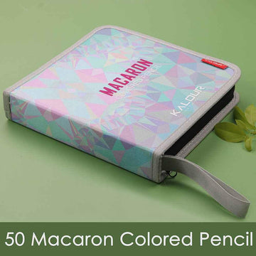 KALOUR 50 Macaron pastelkleurpotlodenset met draagtas