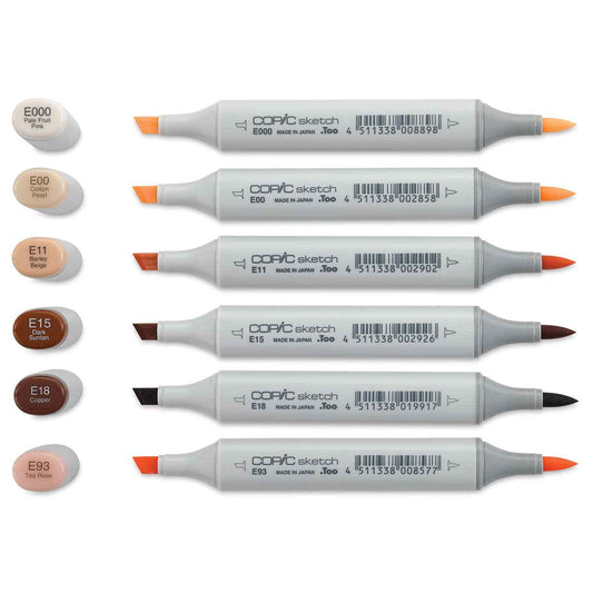 COPIC Sketch Marker Pens 6 Color Portrait