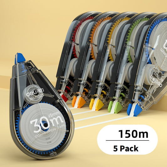DELI Correction Tape Set - 5-Pack (30Mx5mm Each)