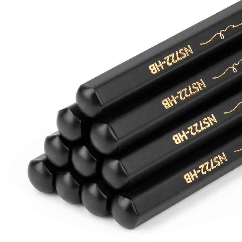 DELI 2B HB Lot de 30 crayons d'école en graphite avec étui en bois noir