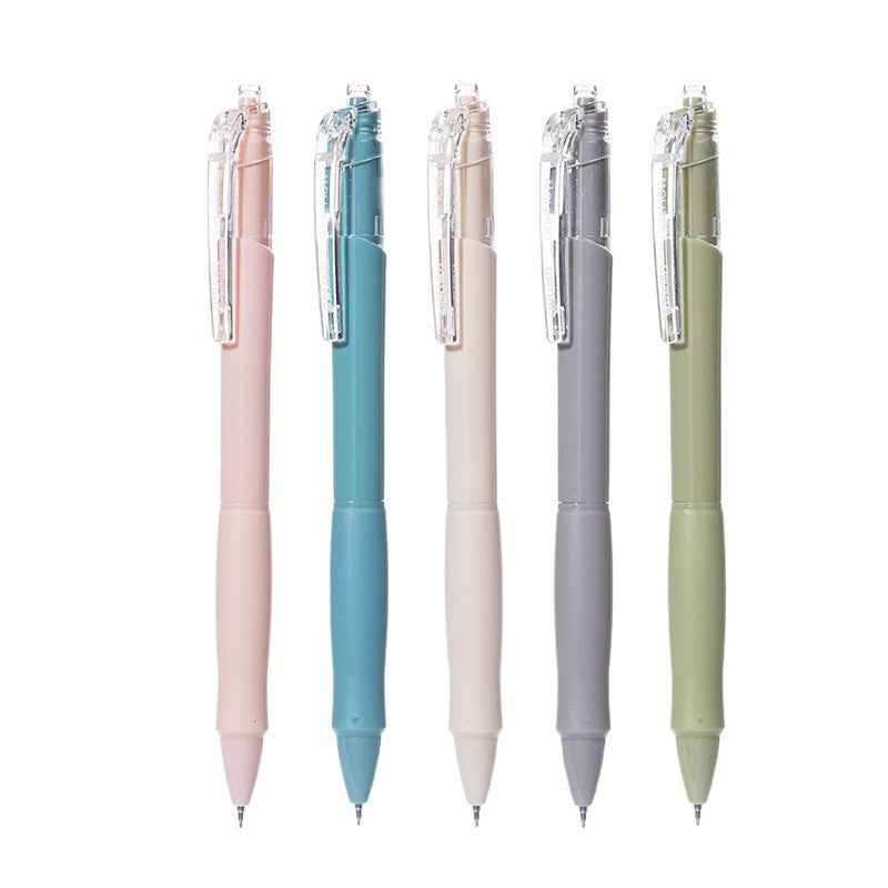 DELI Quick-Dry Gel Pen 10-Pack Soft Rubber Grip, 0.5mm Black Ink