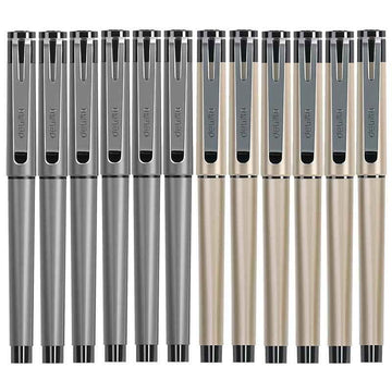 DELI S96 gelpen, zwarte inkt, fijne punt 0,7 mm, 12 stuks, glad schrijven