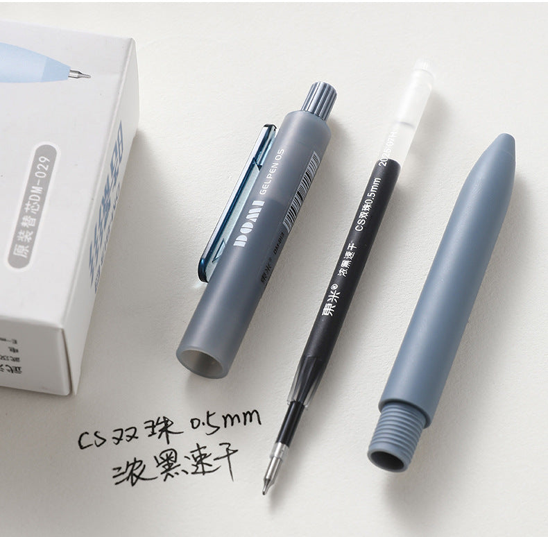 DOMI Silent Click Retractable Gel Pens 0.5mm Fast-Dry Black Ink 12 Pack