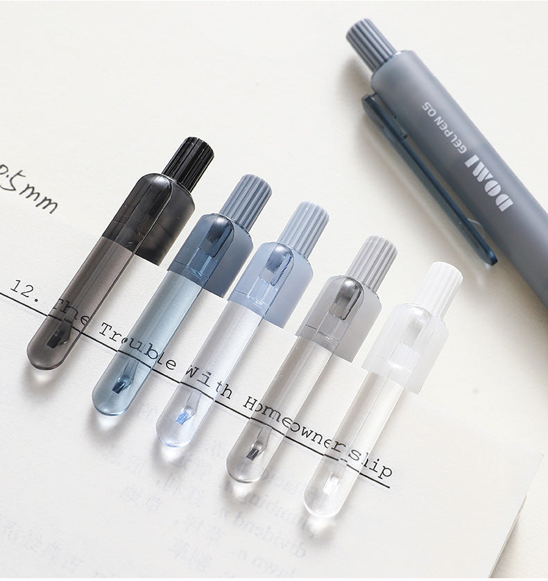DOMI Silent Click Retractable Gel Pens 0.5mm Fast-Dry Black Ink 12 Pack
