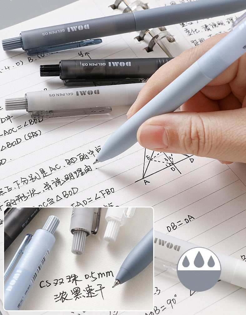 DOMI Silent Click Retractable Gel Pens 0.5mm Fast-Dry Black Ink 12 Pack