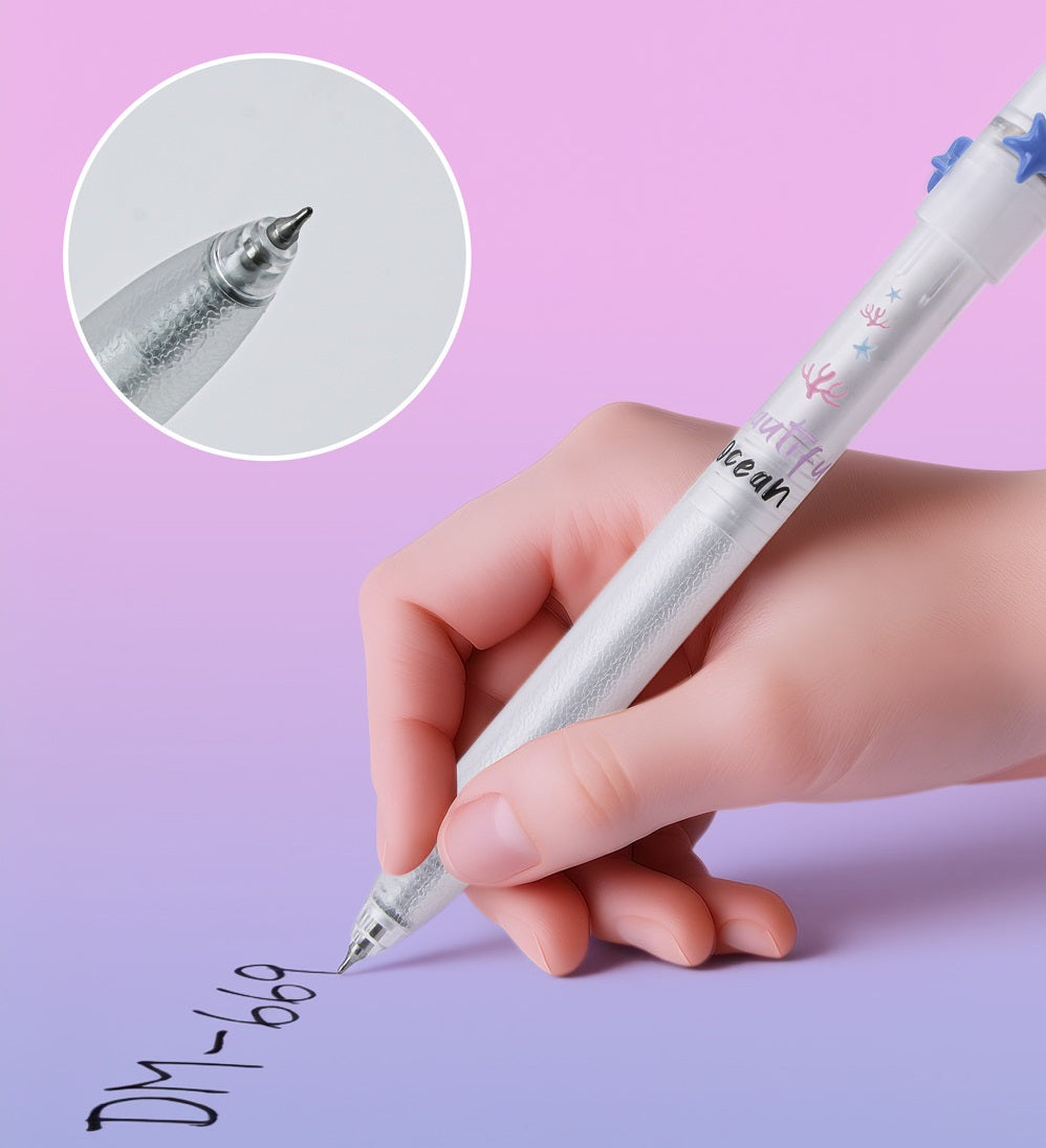 DOMI Ocean Spinning Gel Pen Stress-Relief Fidget,0.5mm Black Ink 12 Pack