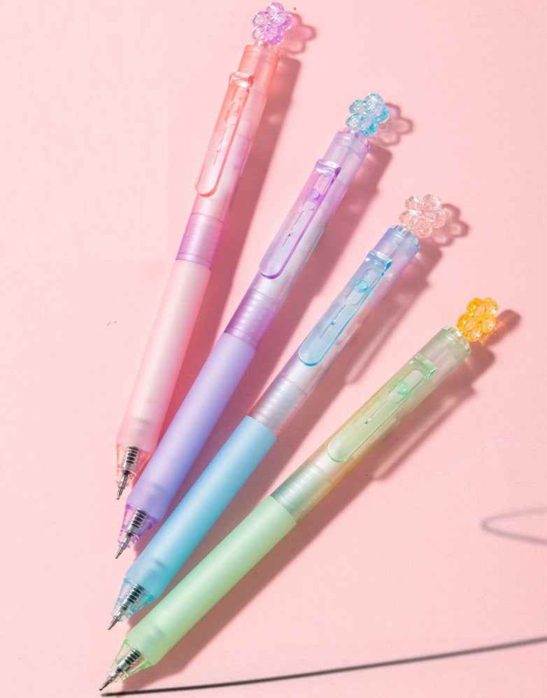 Deli Sakura Scented Click Gel Pen Black Ink,0.5mm,12-Piece