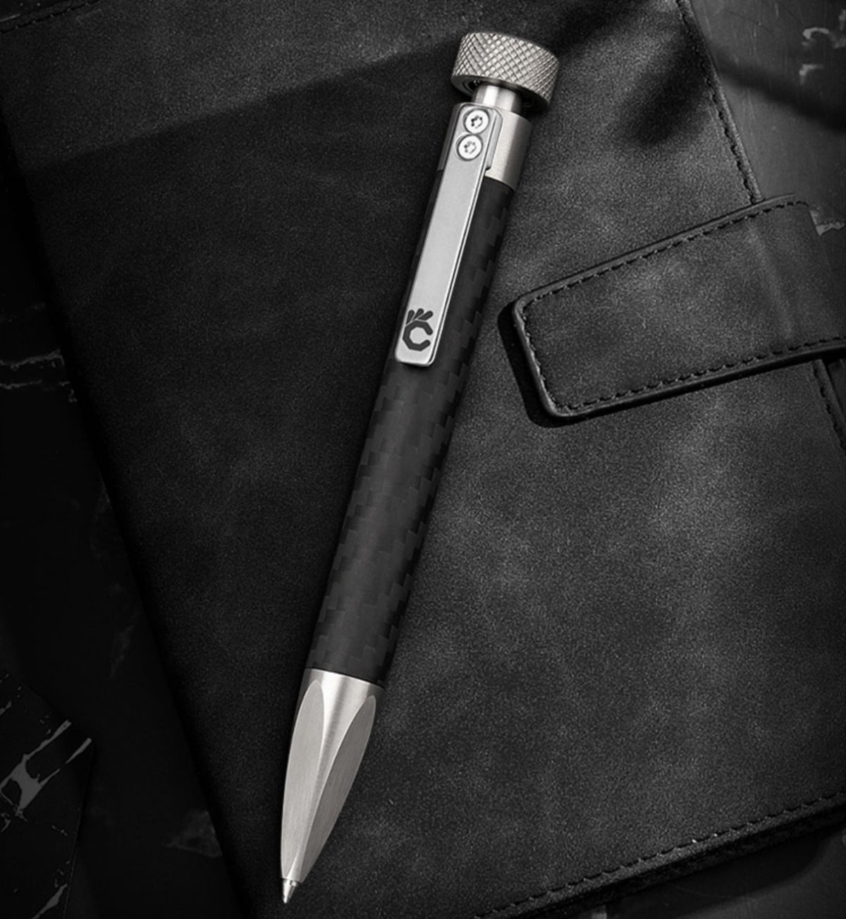 Carbon Fiber & Stainless Steel EDC Tactical Pen with Fidget Spinner