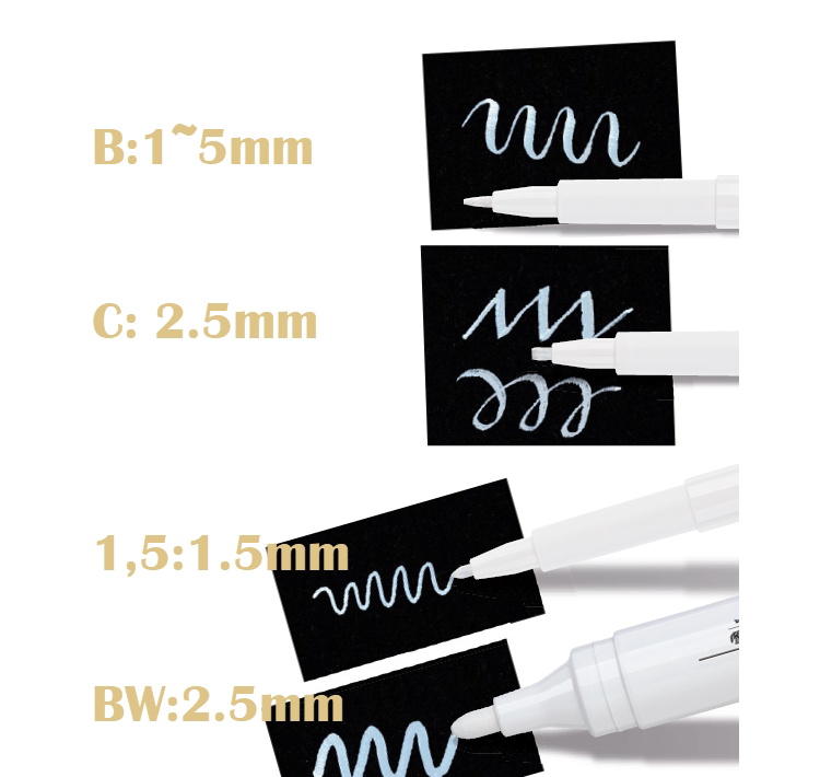 Faber-Castell PITT Artist Pen 1.5 mm Bullet Nib White (101) - 2 Pack