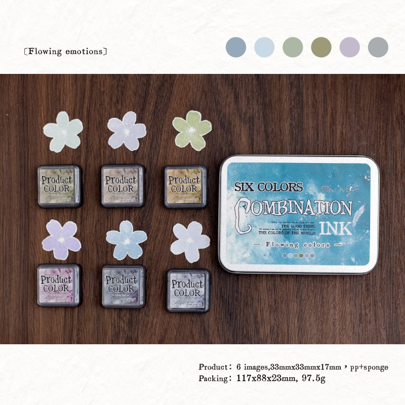 Flowing Colors Series Stamp Pad Set 6 Vibrant Ink Pads for Journaling #2