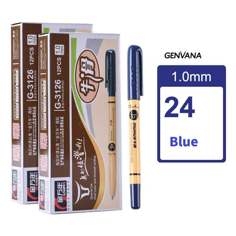 GENVANA Ballpoint Pen,Black/Red/Blue Ink,1.0mm Medium Point 24 Pack 24pcs Blue