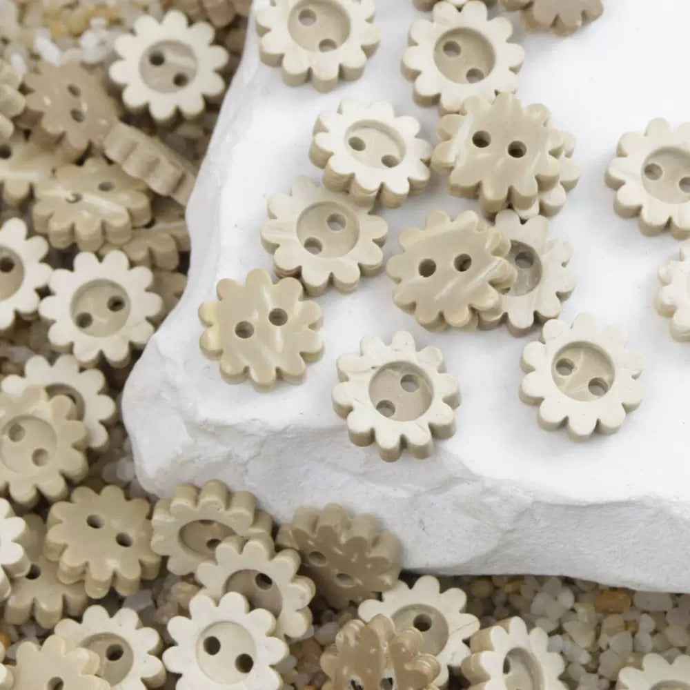 11.5mm Round Flower-Gear Shaped Natural Coconut Shell Buttons for Children's Clothing 100pcs Flower