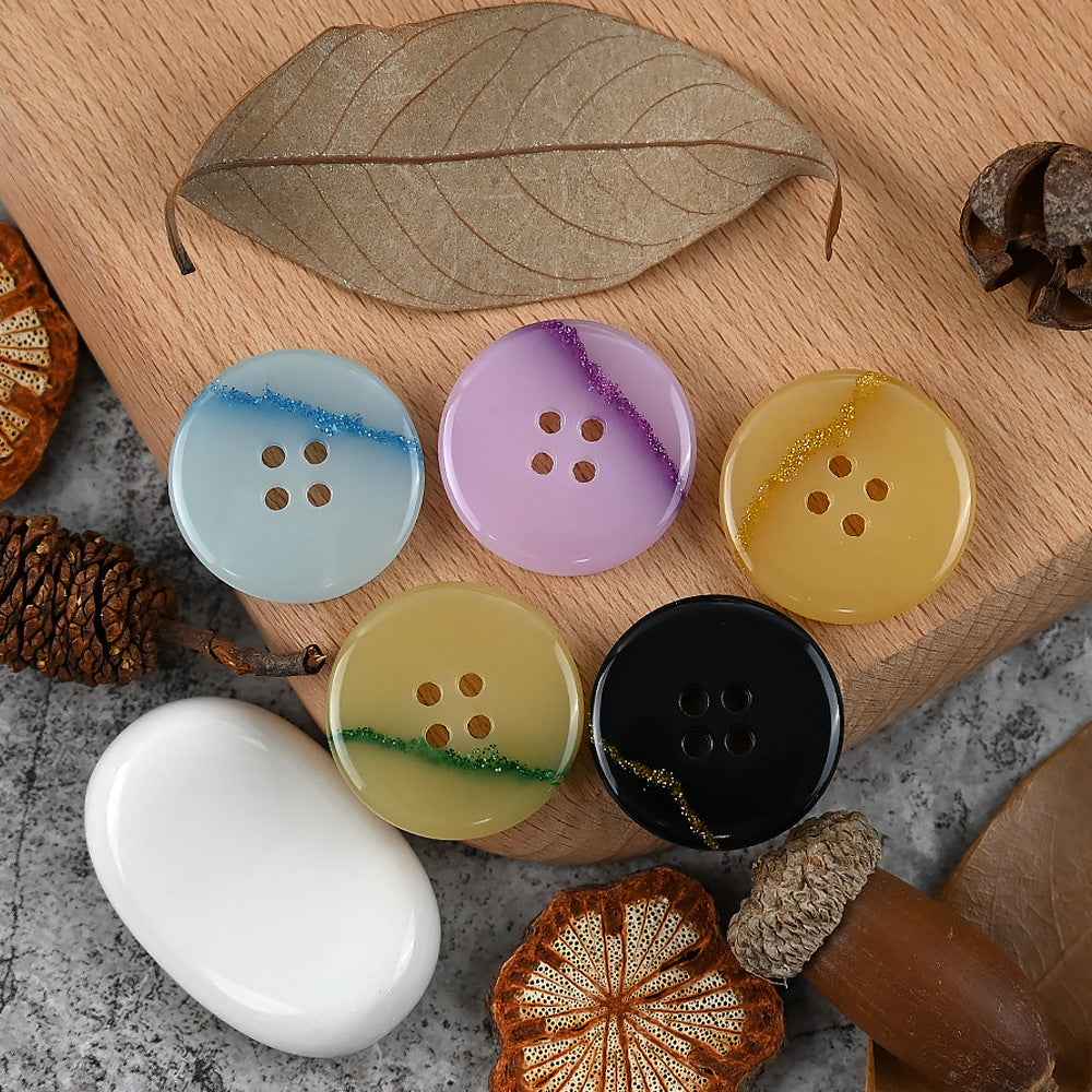 15-25mm Round 4 Hole Dreamy Colorful Urea Buttons for Men's and Women's Suits