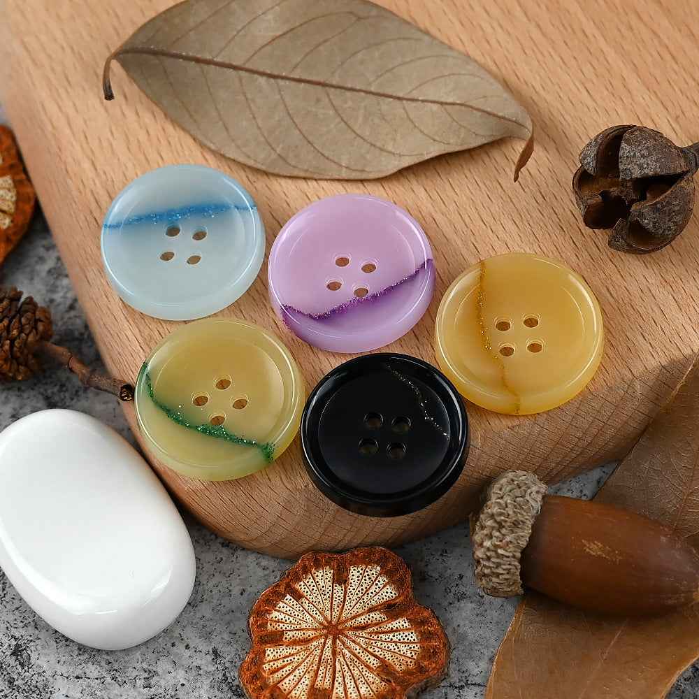 15-25mm Round 4 Hole Dreamy Colorful Urea Buttons for Men's and Women's Suits