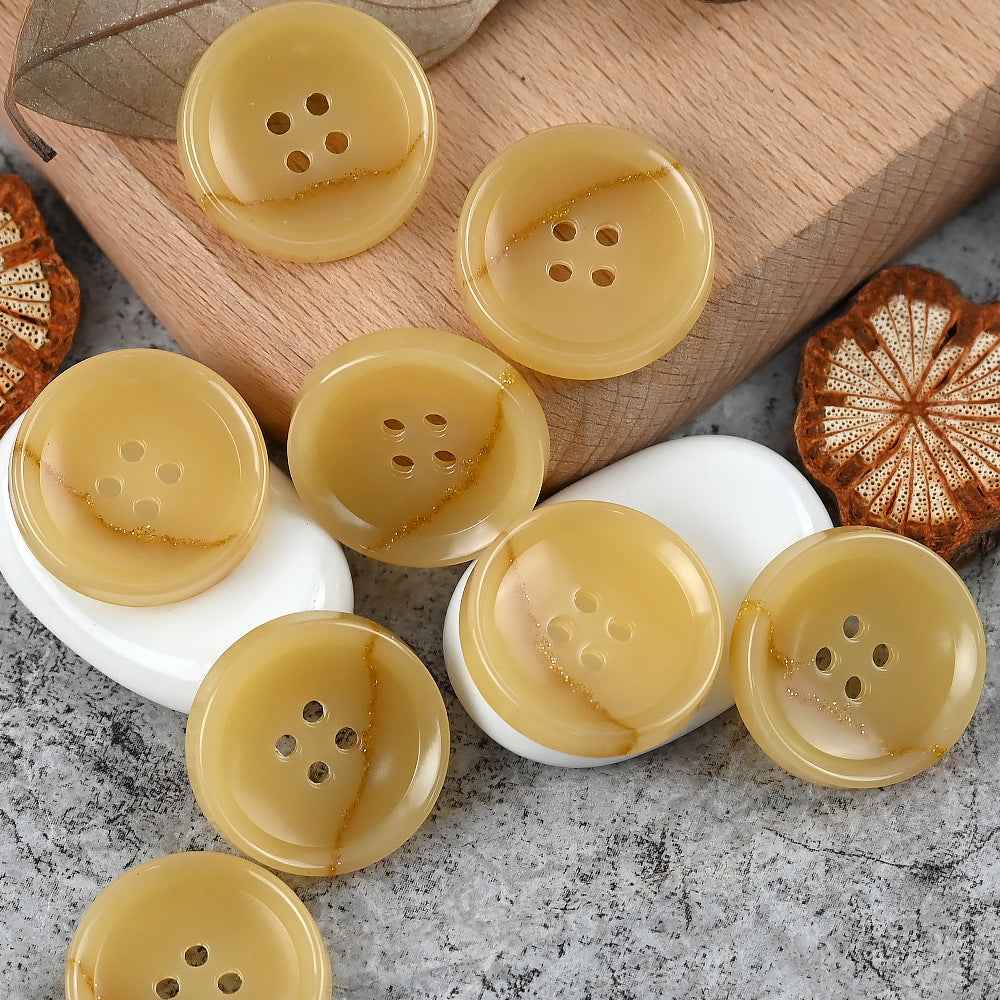 15-25mm Round 4 Hole Dreamy Colorful Urea Buttons for Men's and Women's Suits Orange