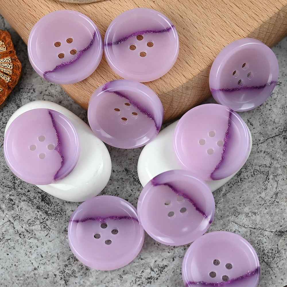 15-25mm Round 4 Hole Dreamy Colorful Urea Buttons for Men's and Women's Suits Purple