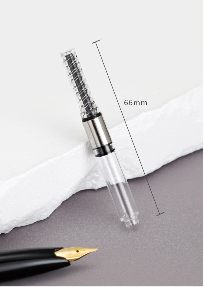 Jinhao 59 Mini Fountain Pen — Compact 118mm Black Barrel, Gold Clip, Converter Included