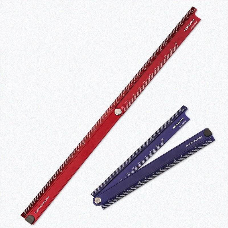 KOKUYO Urban Monochrome Aluminum Folding Ruler, 15–30 cm