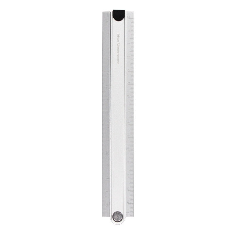 KOKUYO Urban Monochrome Aluminum Folding Ruler, 15–30 cm Silver