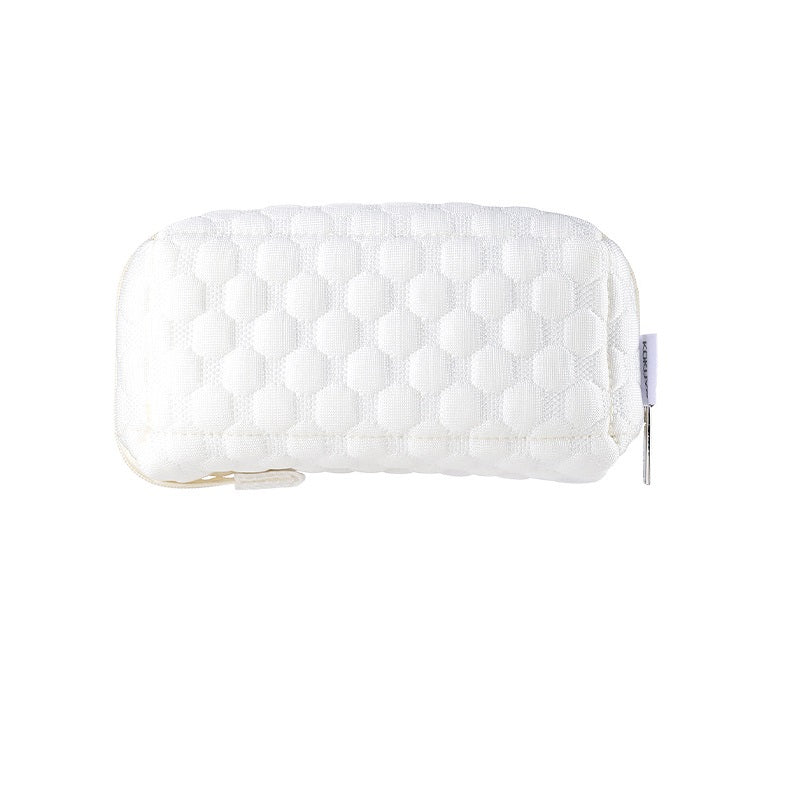 Kokuyo Campus Cool Pillow Pouch — Soft Large Pencil Case & Makeup Bag White
