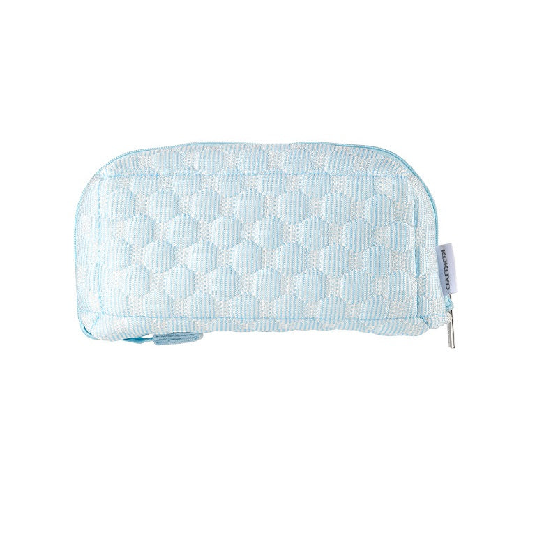 Kokuyo Campus Cool Pillow Pouch — Soft Large Pencil Case & Makeup Bag Light Blue