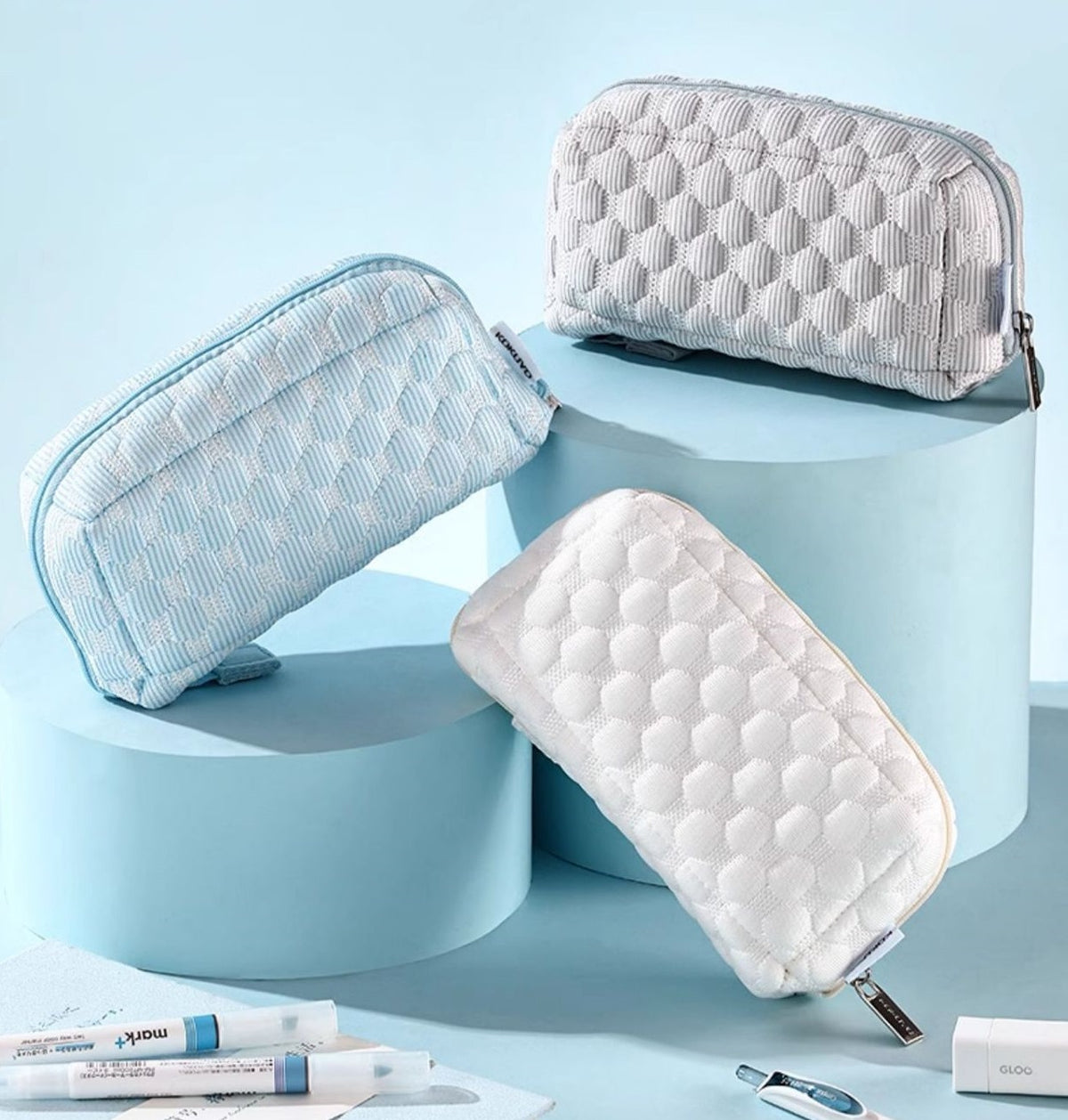 Kokuyo Campus Cool Pillow Pouch — Soft Large Pencil Case & Makeup Bag