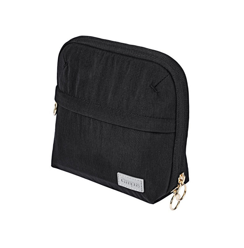 Kokuyo Campus Shell Pouch — Large Capacity Pencil Case & Makeup Bag Black