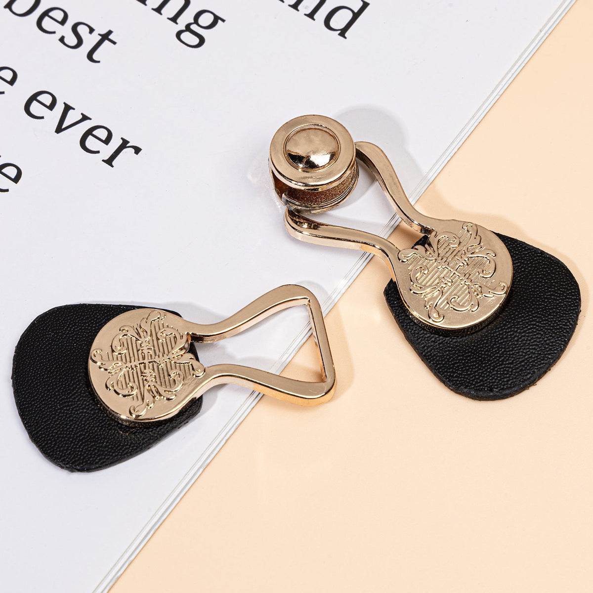 10.4cm Black Leather Sew-on Toggle Buttons with Metal Buckle 6pcs