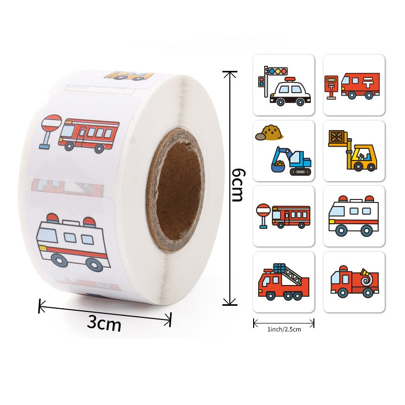 3000Pcs Transportation Construction Vehicle Truck Stickers