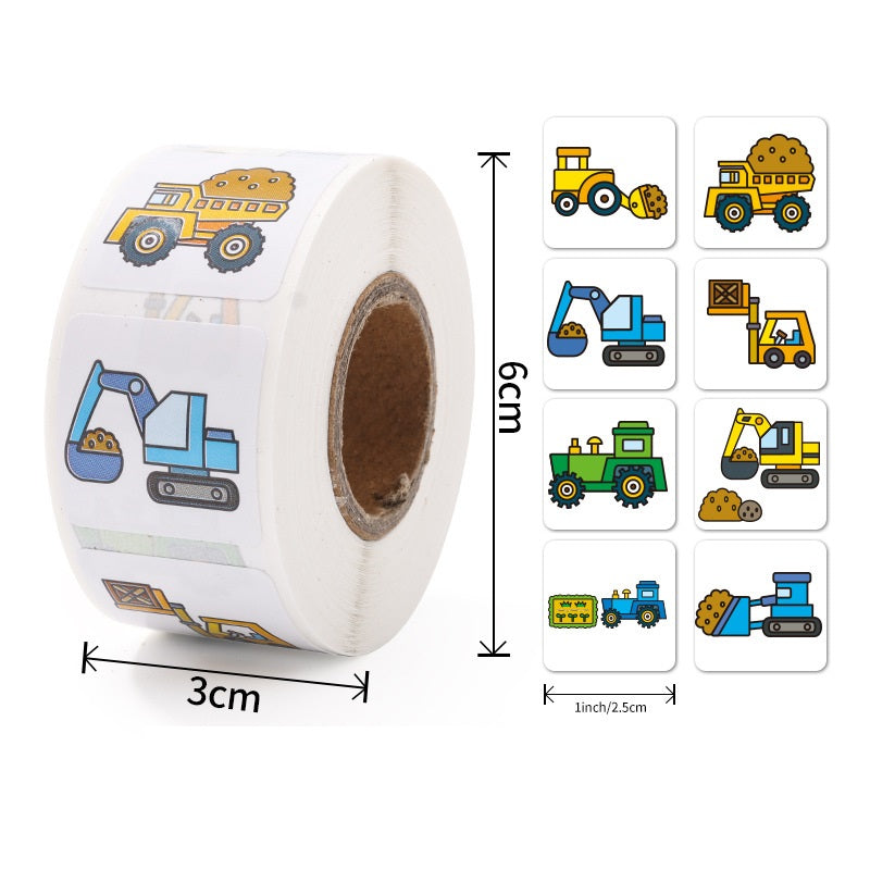 3000Pcs Transportation Construction Vehicle Truck Stickers