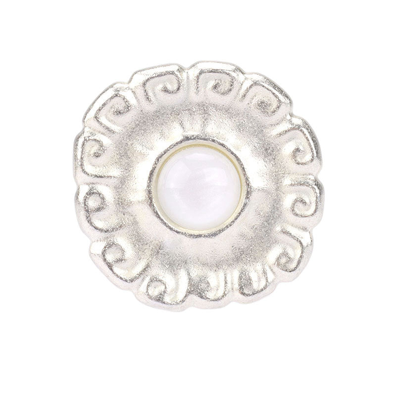 18mm/23mm Matt Silver Metal Pearl Shank Buttons for Women's Tops 12pcs