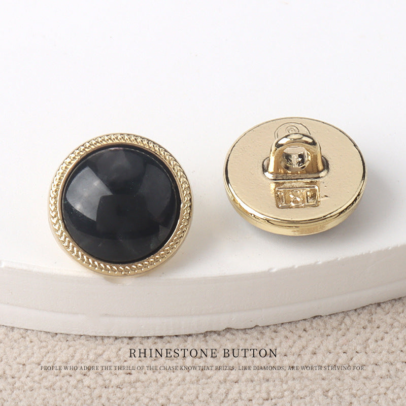 11mm Golden Metal Resin Pearl Luster Buttons for Women's Chiffon Shirts