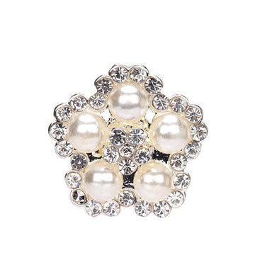 19mm Rhinestone and Pearl Shank Buttons for Women's Coats Dresses 3pcs